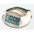 Seiko Silver Digital Alarm Clock w/ Thermometer (2 1/2"x4 5/8"x4 1/4")